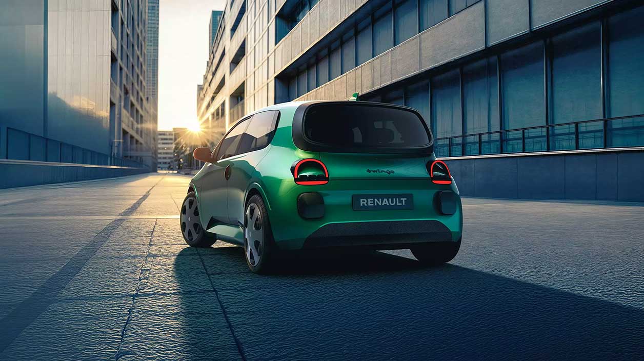 design extérieur de la nouvelle renault twingo 2026 dans un décor urbain