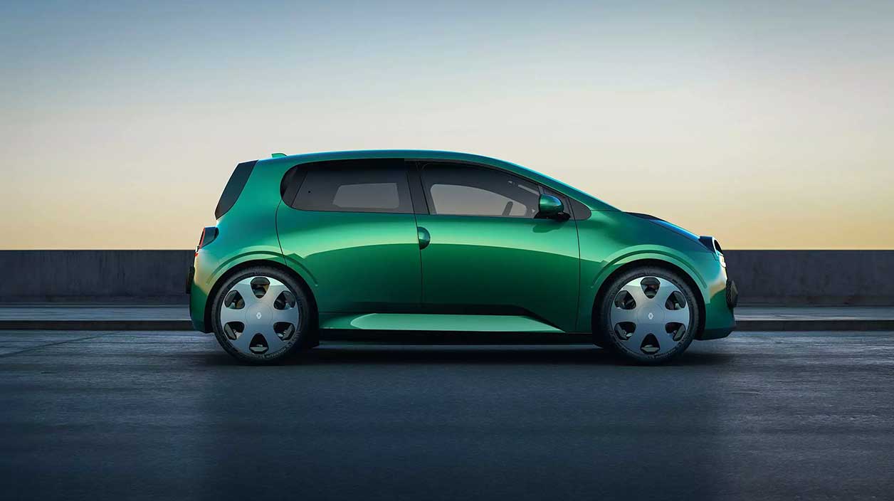 vue de profil de la nouvelle renault twingo 2026